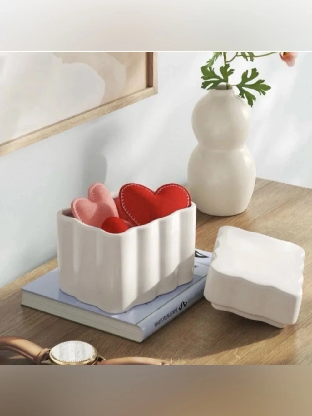Ceramic White Ceramic Lidded Box by Room Essentials 4 1/2” H x 5 1/4” W (Sealed)
